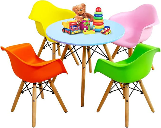 GIANTEX Set di Tavolo e 4 Sedie per Bambini