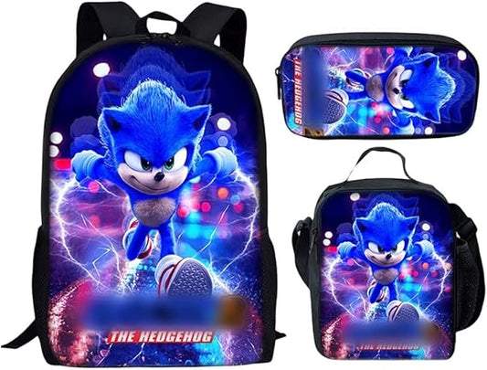 DreamJing Set 3 Pezzi Zaino per Bambini Sonic