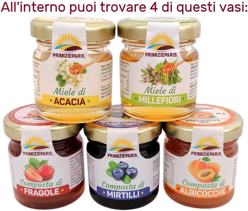 Confezione Regalo Vasetti Miele e Marmellate Mignon Primizie Paris