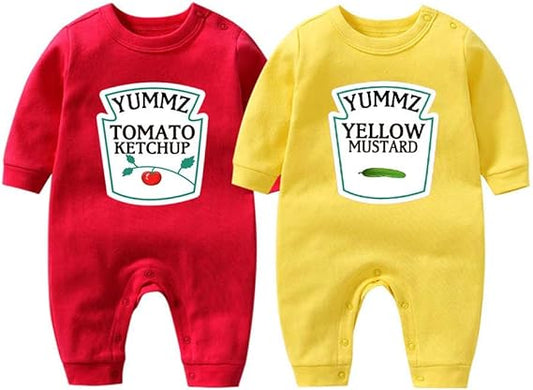 Set 2 Tutine Per Neonati Ketchup e Mustard