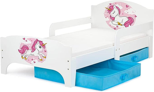 Leomark letto per bambini in legno 140x70 cm Unicorno Rosa