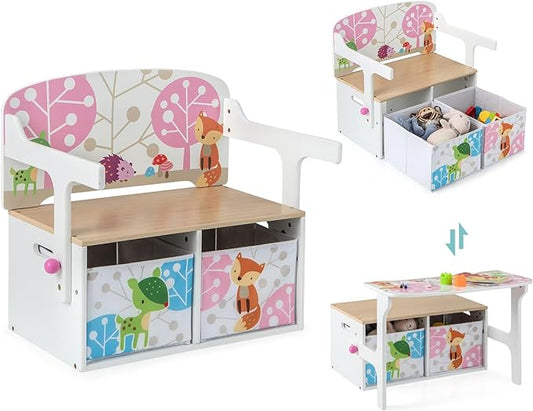 COSTWAY Cassapanca Convertibile per Bambini 3 in 1