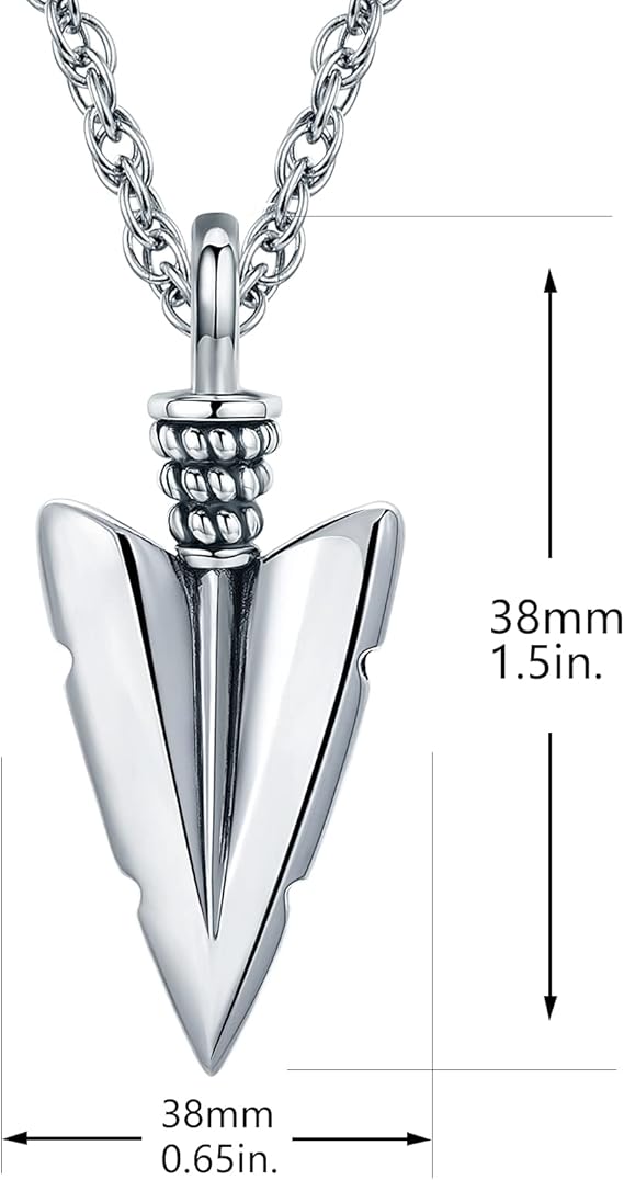 PRAYMOS Collana da uomo con punta di freccia argento sterling