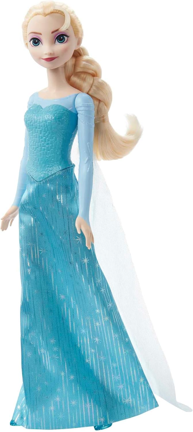 Mattel Disney Frozen - Elsa bambola con abito elegante e accessori