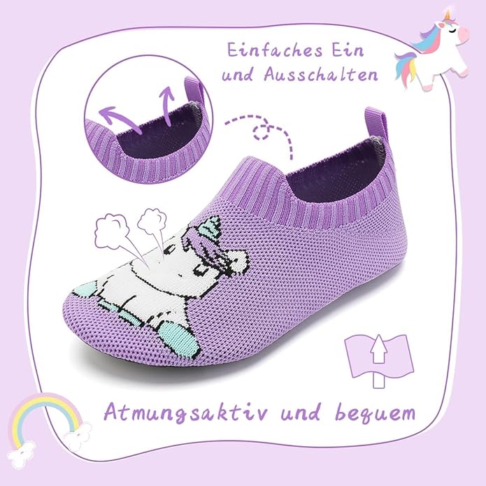 Torotto Pantofole Bambina Unicorno in maglia