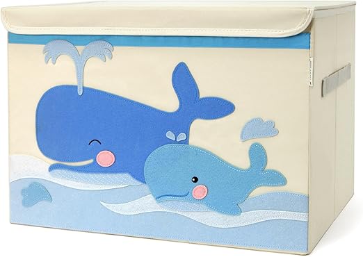 Baule Portagiochi Bambini 51x36x36cm Balena