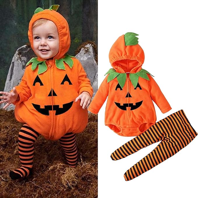 Costume Halloween Neonato Tutina Zucca