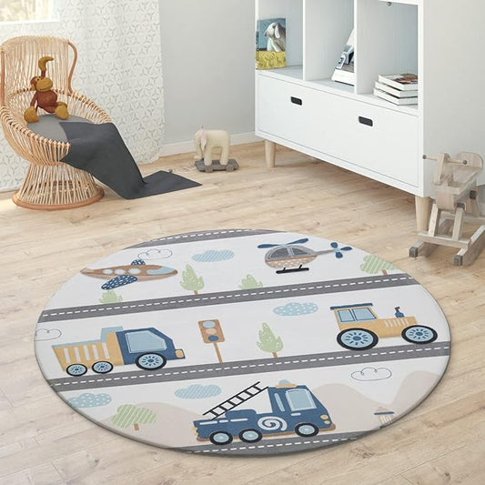 Paco Home Tappeto per Bambini rotondo 80 cm