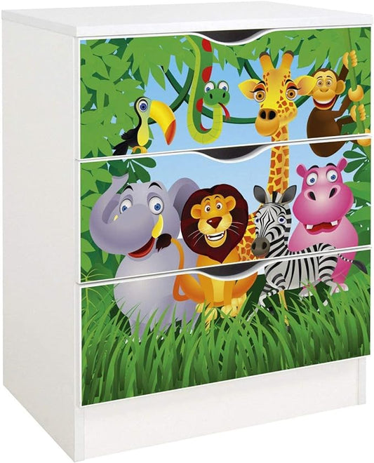 leomark cassettiera in legno 60 x 42 x 78 Animali