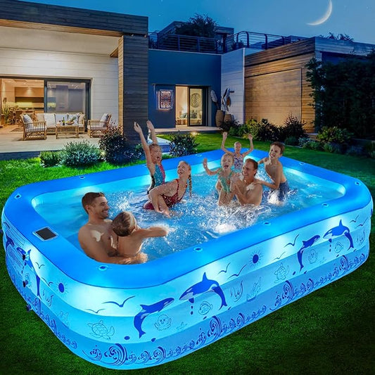 LanBlu Piscina Gonfiabile Adulti con Luci 240X150X55CM