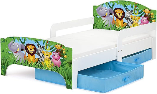 Leomark letto per bambini in legno 140x70 cm Animali