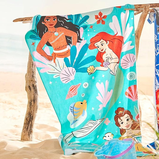 Telo da Spiaggia Disney Vaiana, Belle, Ariel 163L x 86l cm