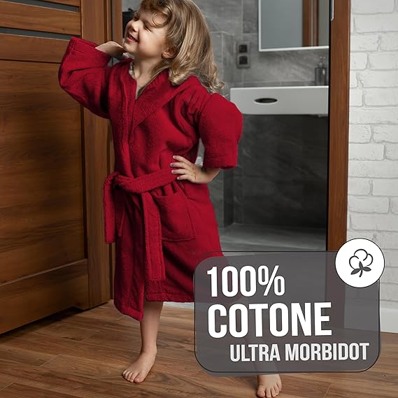 Twinzen - Accappatoio Bambini Cotone OEKO-TEX® Senza Prodotti Chimici