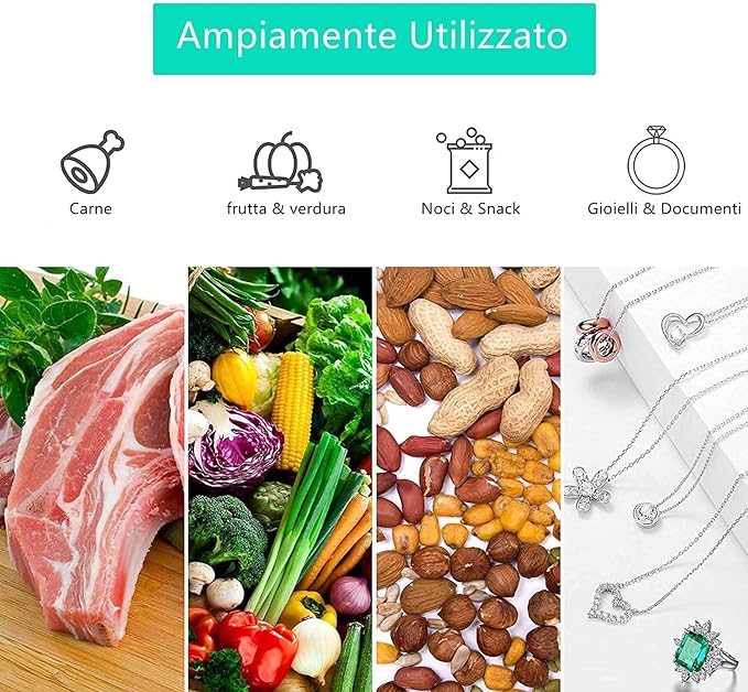 Macchina Sottovuoto Alimenti 2 in 1 con 10 Sacchetti