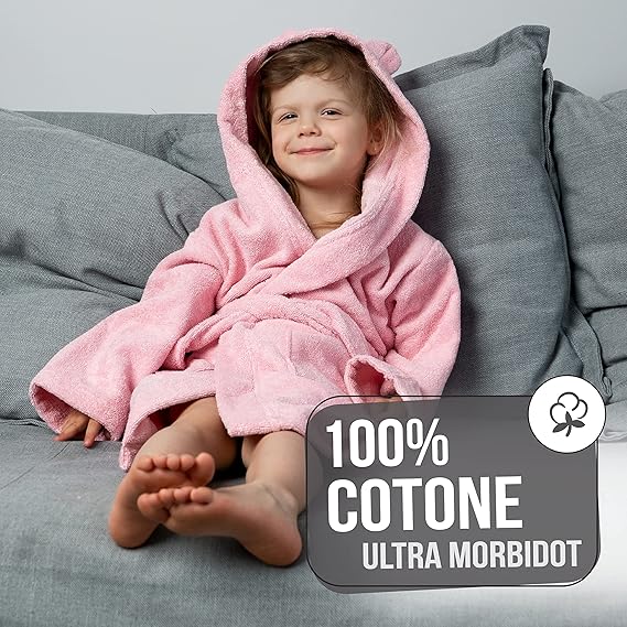 Twinzen - Accappatoio Bambini Cotone OEKO-TEX® Senza Prodotti Chimici