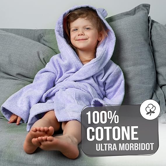 Twinzen - Accappatoio Bambini Cotone OEKO-TEX® Senza Prodotti Chimici