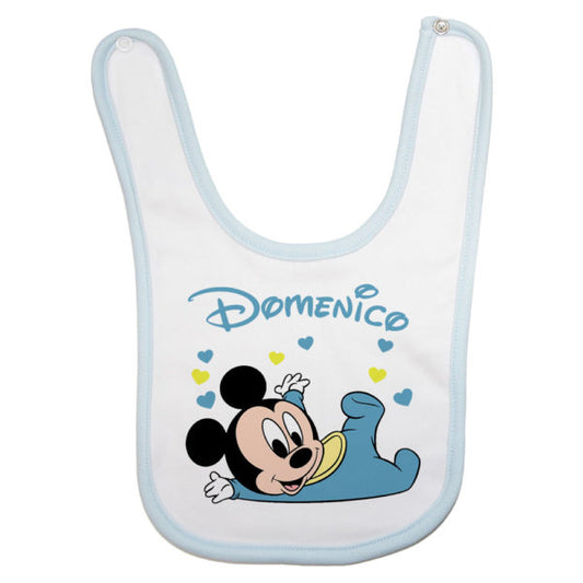 Bavaglino neonato personalizzato con nome baby topolino