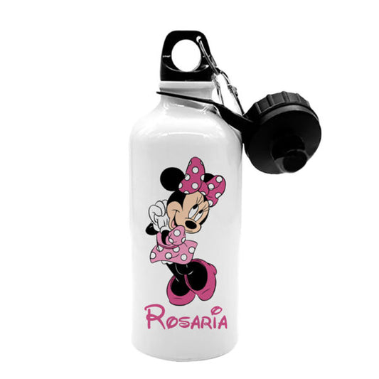 Borraccia in alluminio 500ml personalizzata con nome cute minnie