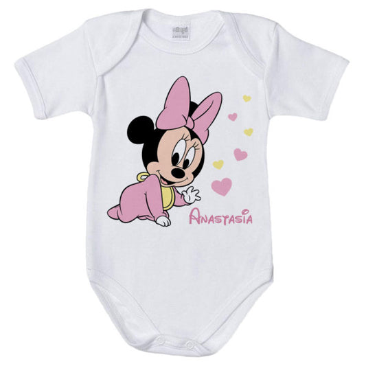 Body neonata personalizzato con nome baby minnie