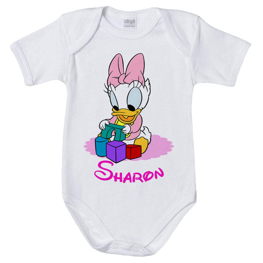 Body neonata personalizzato con nome baby paperina