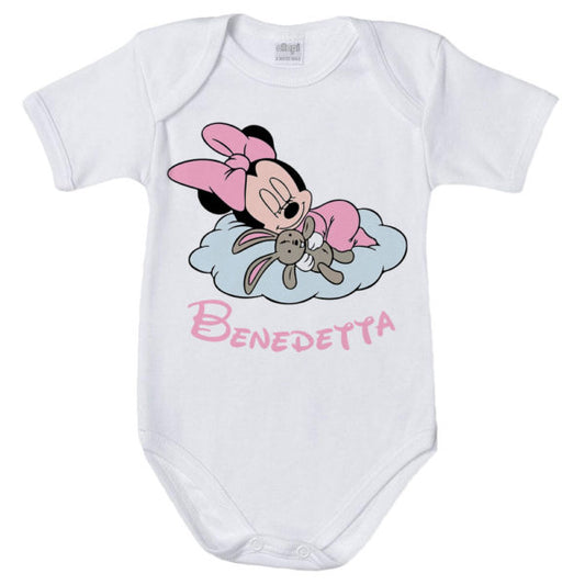 Body neonata personalizzato con nome minnie sleeping