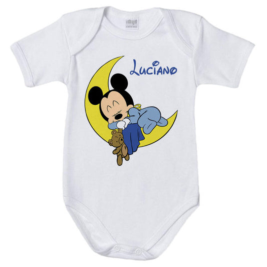 Body neonato personalizzato con nome topolino sleeping