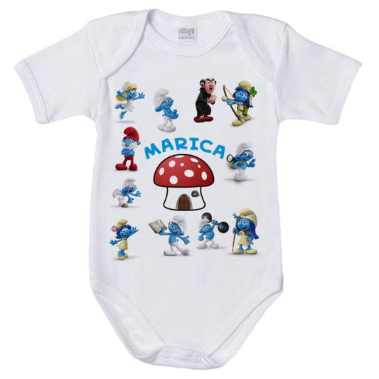 Body neonata personalizzato con nome puffi