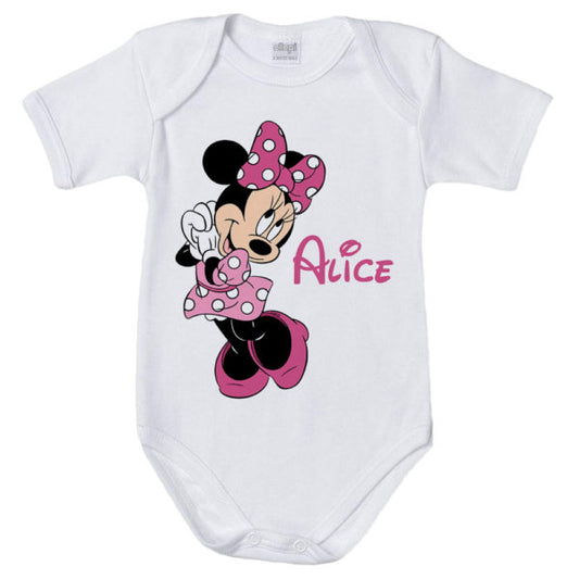 Body neonata personalizzato con nome cute minnie