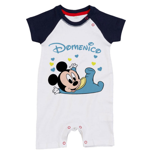 Pagliaccetto neonato personalizzato con nome baby topolino