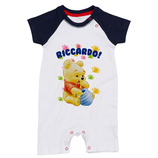 Pagliaccetto neonato personalizzato con nome baby winnie the pooh