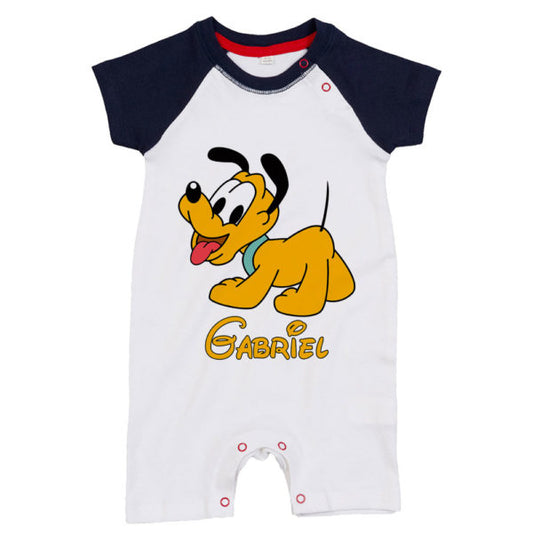 Pagliaccetto neonato personalizzato con nome baby pluto