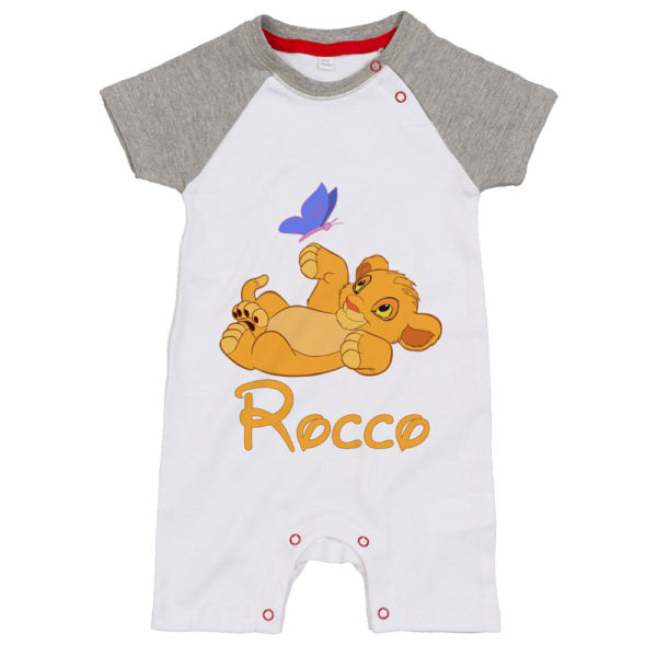 Pagliaccetto neonato personalizzato con nome simba