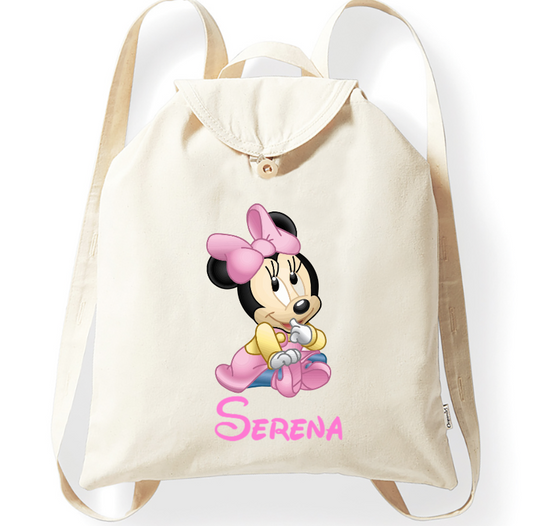 ZAINO IN COTONE PERSONALIZZATO BABY MINNIE