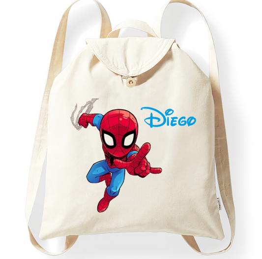 ZAINO IN COTONE PERSONALIZZATO SPIDERMAN