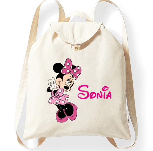 ZAINO IN COTONE PERSONALIZZATO MINNIE