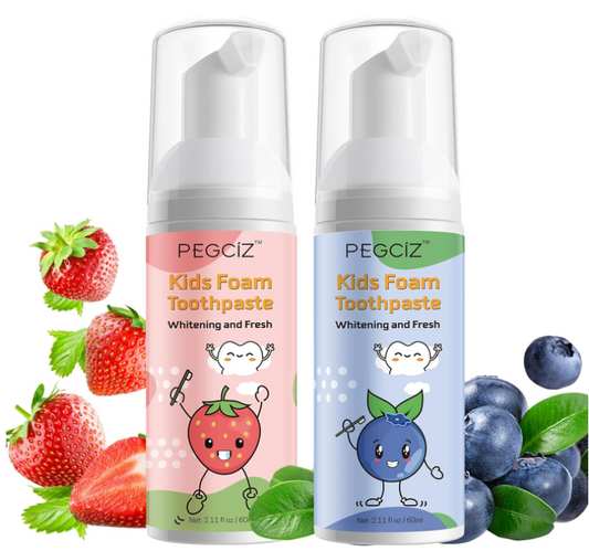 Set 2 pezzi Dentifricio in schiuma per bambini Strawberry&Blueberry