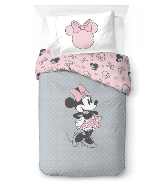 Set di biancheria da letto in cotone con copripiumino + federa Minnie Mouse