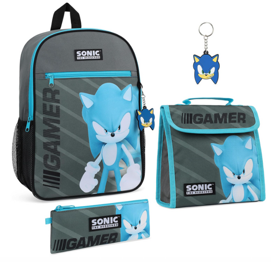 SONIC THE HEDGEHOG Zaino Set 4 Pezzi