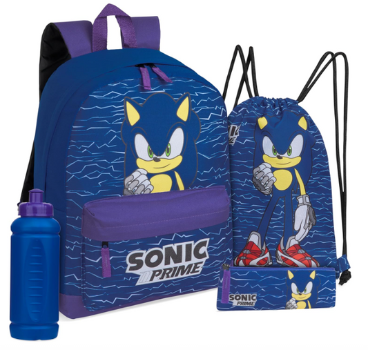 SONIC THE HEDGEHOG Zainetto Bambino Set 4 Pezzi