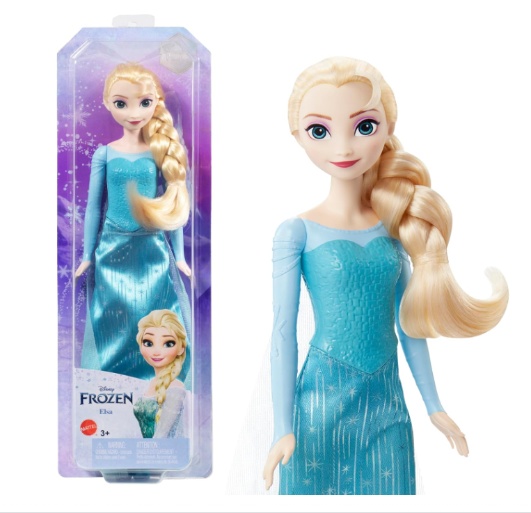 Mattel Disney Frozen - Elsa bambola con abito elegante e accessori