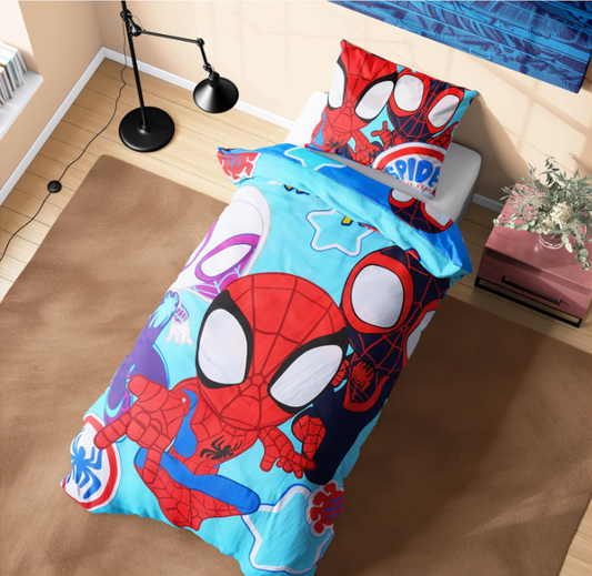 Spiderman Set Singolo Copripiumino Double Face e Federa