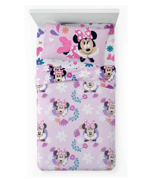 Set Lenzuolo Letto Singolo Minnie Mouse