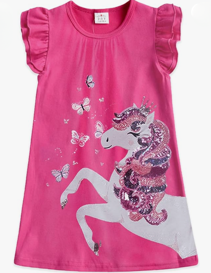 Abito bimba Unicorno con paillettes