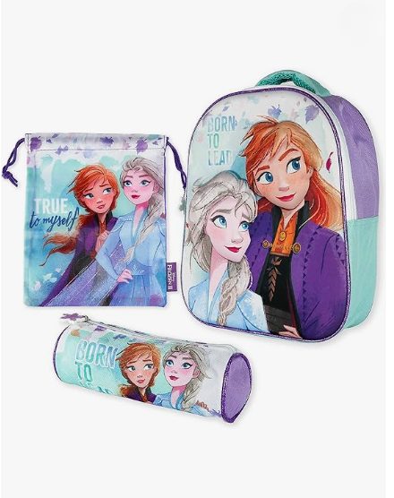 Set 3 Pezzi Zaino Scuola Elementare Frozen