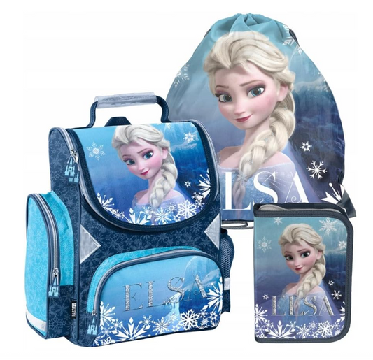 Mega Set – 3 pezzi – Zaino, astuccio, borsa per scarpe Frozen