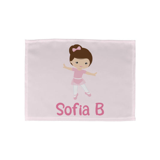 Tovaglietta in poliestere 30×40 cm personalizzata con nome ballerina castana