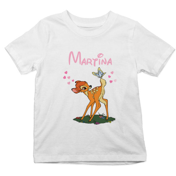 T shirt bambina personalizzata con nome bambi