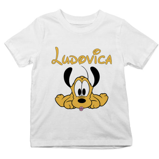 T shirt bambina personalizzata con nome baby pluto