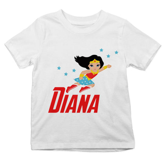 T shirt bambina personalizzata con nome baby wonder woman