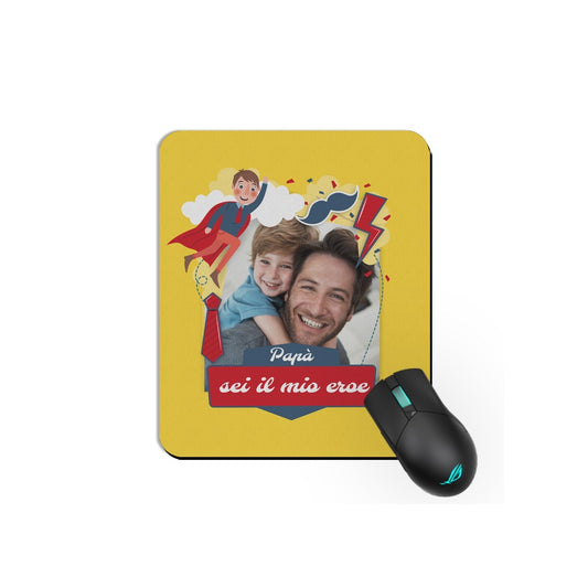 Tappetino mouse personalizzato con foto papà sei il mio eroe